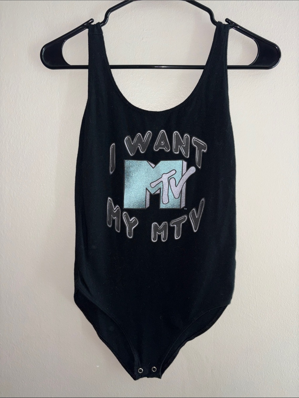 American Eagle Outfitters - Black MTV Logo Bodysuit